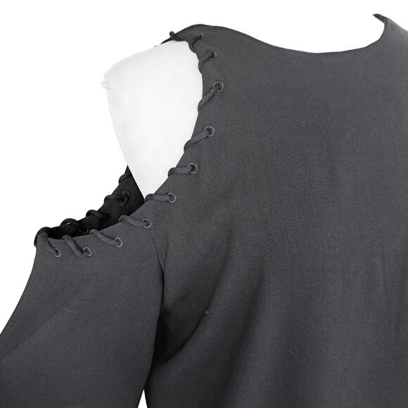 IRO Breen Black Crepe Cutout Long Sleeve Mini Dress Size 40 / Large / 8 Shift - Picture 6 of 13